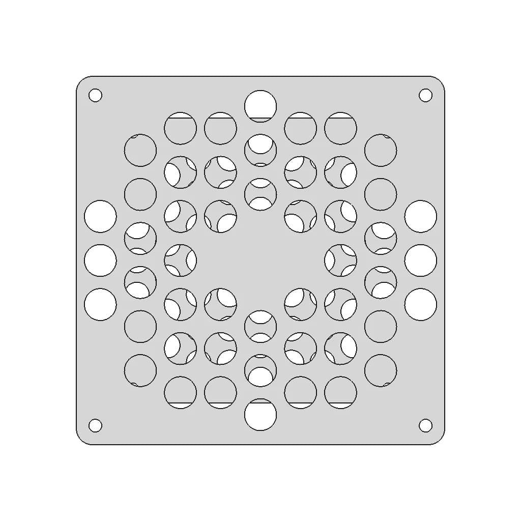 Grid For Fan 92X92 - Downloadable CAD Representation_0_0_degree_snapshot