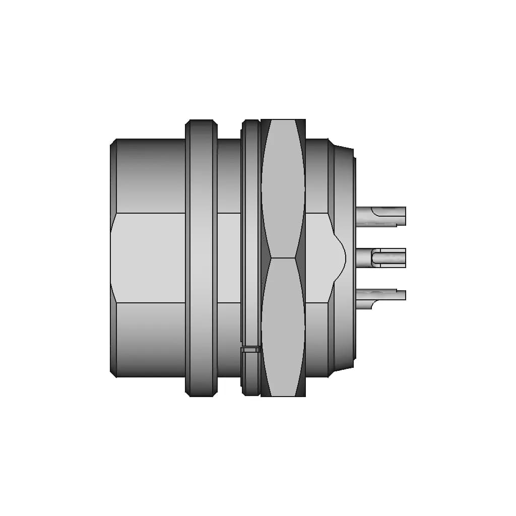 Gx20 Aviation Connectors With 2, 3, 4, 5, 6, 7, 8, 9, 10, 12, 14. And 15 Pins. | 3D Engineering Design File_0_0_degree_snapshot
