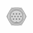Gx20 Aviation Connectors With 2, 3, 4, 5, 6, 7, 8, 9, 10, 12, 14. And 15 Pins. | 3D Engineering Design File_0_270_degree_snapshot