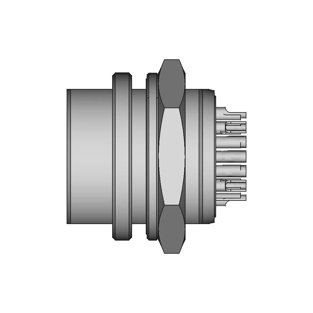 Gx20 Aviation Connectors With 2, 3, 4, 5, 6, 7, 8, 9, 10, 12, 14. And 15 Pins. | 3D Engineering Design File_270_0_degree_snapshot