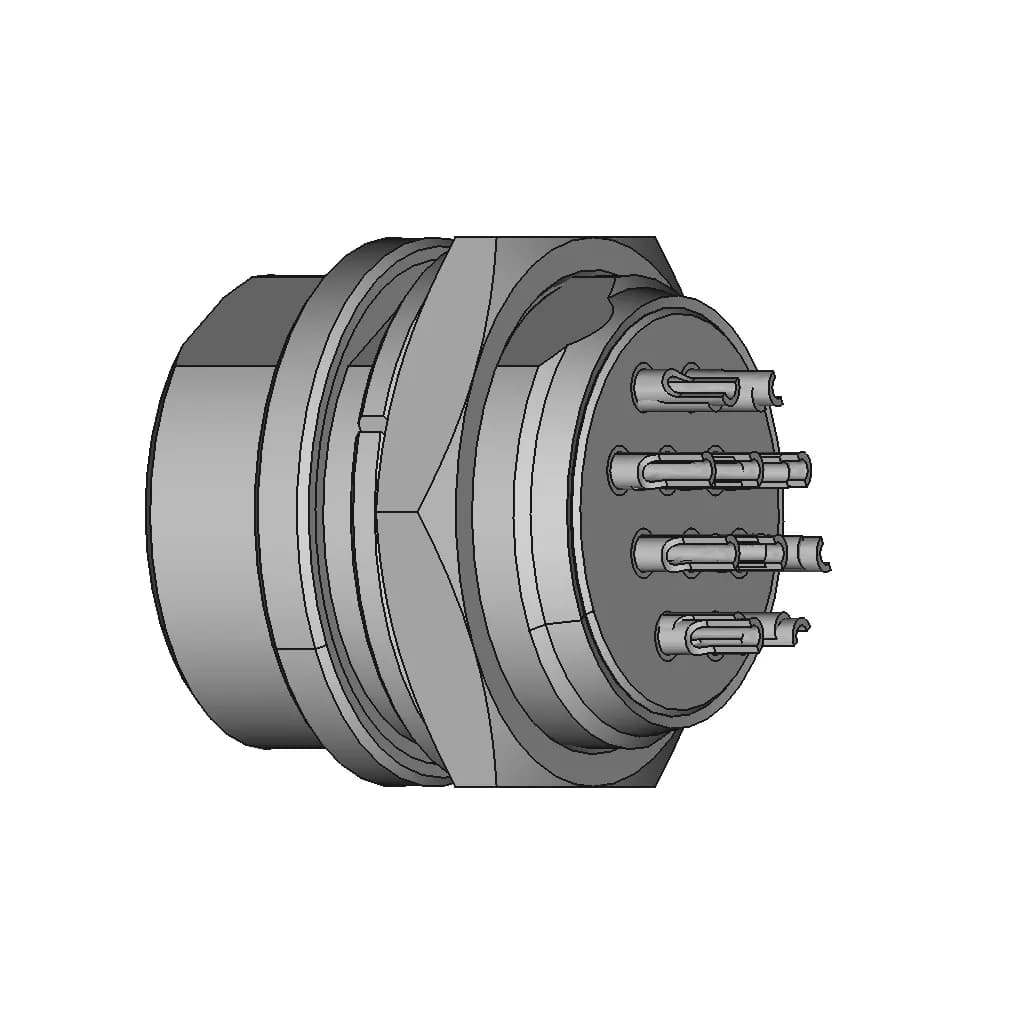 Gx20 Aviation Connectors With 2, 3, 4, 5, 6, 7, 8, 9, 10, 12, 14. And 15 Pins. | 3D Engineering Design File_60_30_degree_snapshot