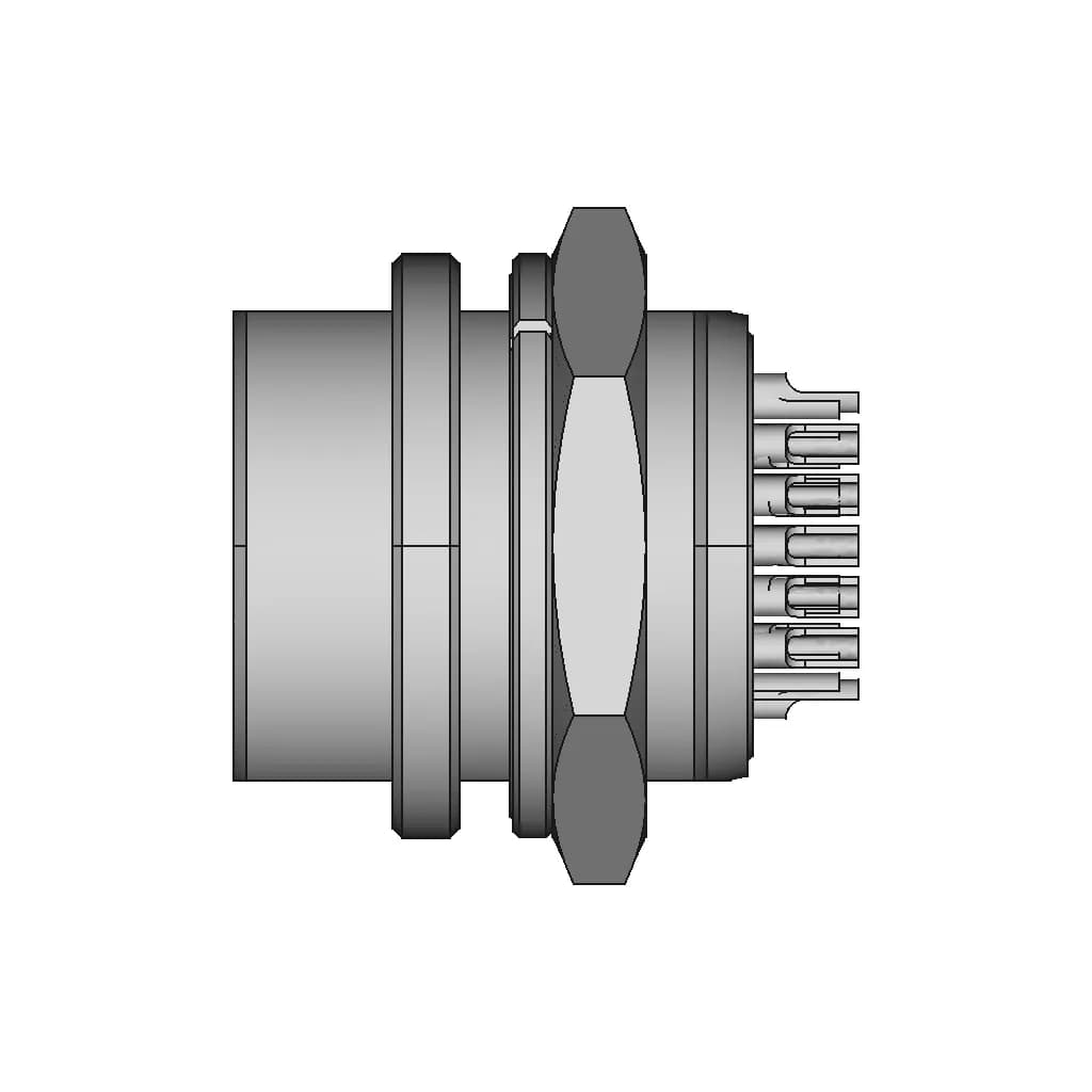 Gx20 Aviation Connectors With 2, 3, 4, 5, 6, 7, 8, 9, 10, 12, 14. And 15 Pins. | 3D Engineering Design File_90_0_degree_snapshot