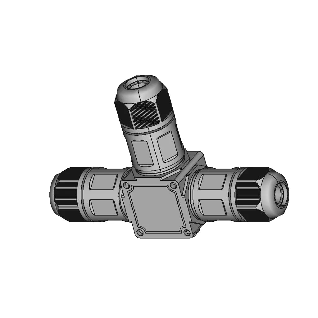 Screw-Less Waterproof Connector M684-T, M684-X, M684-Y, M684-F, M684-H, M684-S - Downloadable CAD Representation_60_30_degree_snapshot