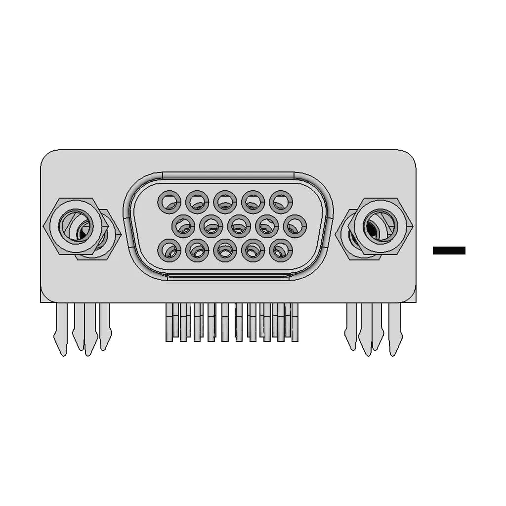 Dsub Hd 15 Pins Connectors - Standard Mechanical Component_90_0_degree_snapshot