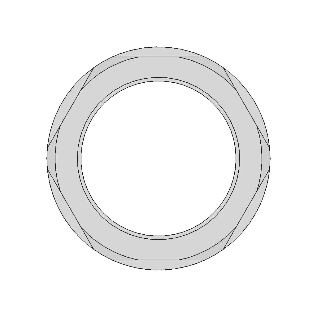 M40 X 1.5 Metric Lock Nut, Plastic - Standard Mechanical Component_0_0_degree_snapshot