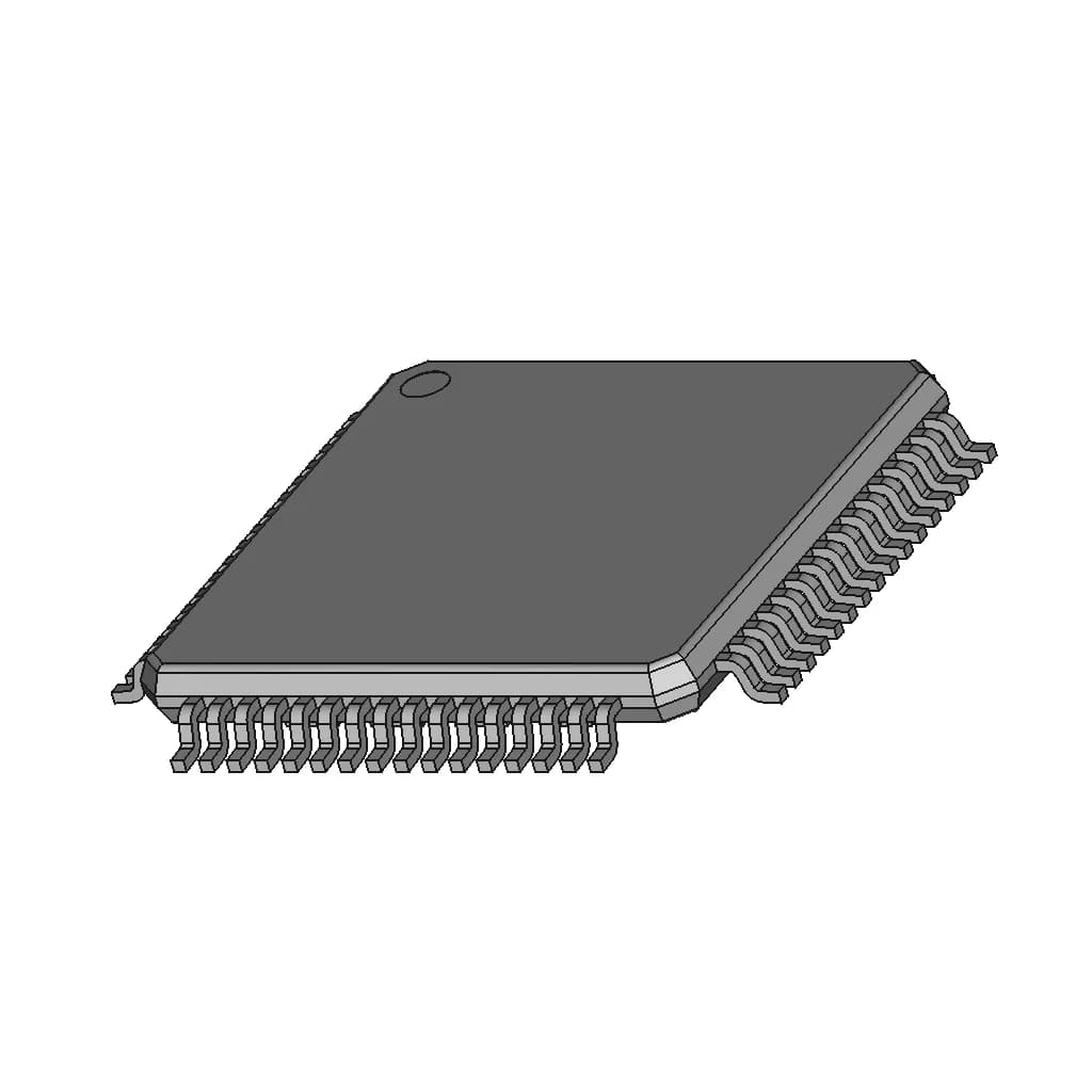 64-Pin & 80-Pin Thin Quad Flat Package (Tqfp-64 & Tqfp-80) - Downloadable CAD Representation_60_30_degree_snapshot