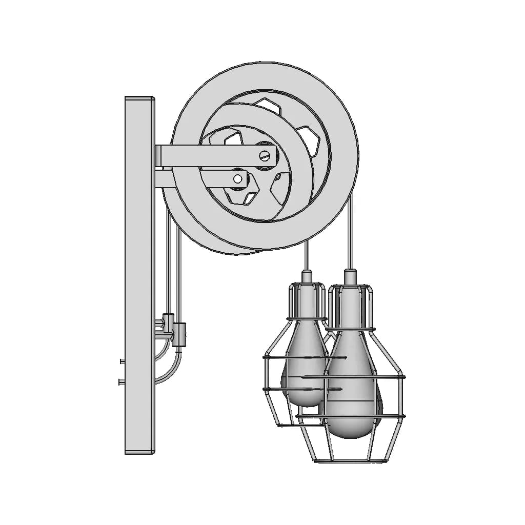 Rustic Lamp - Downloadable CAD Representation_90_0_degree_snapshot