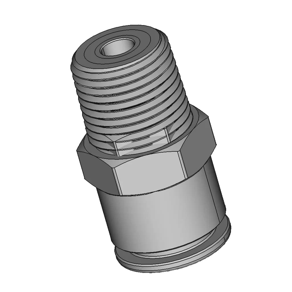 3/8" Ptc X 3/8" Mnpt Fitting | High-Quality CAD Model_60_30_degree_snapshot