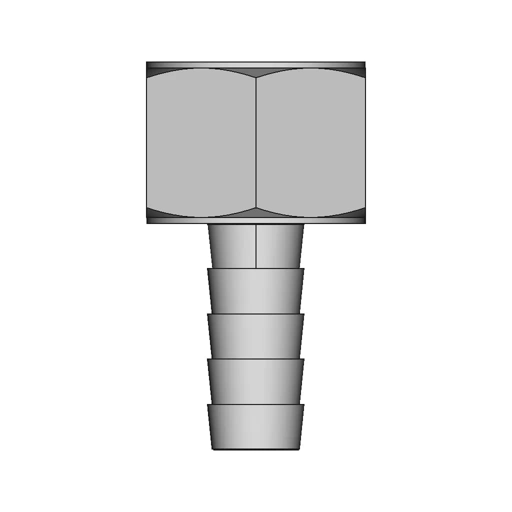1/2" Fnpt Brass Hose Fitting 3/8" Barb - Standard Mechanical Component_270_0_degree_snapshot