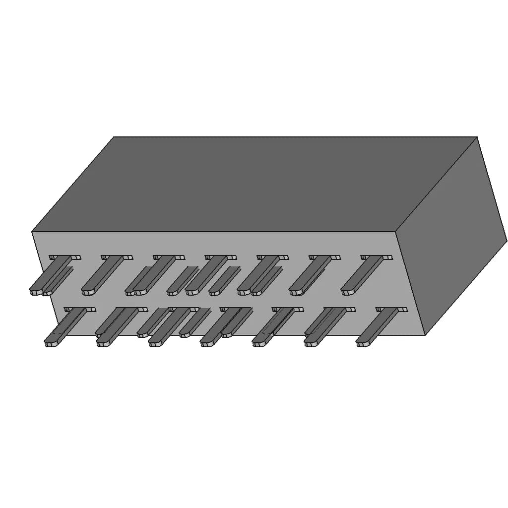 Pin Header 2*7 2.54Mm - Downloadable CAD Representation_60_30_degree_snapshot