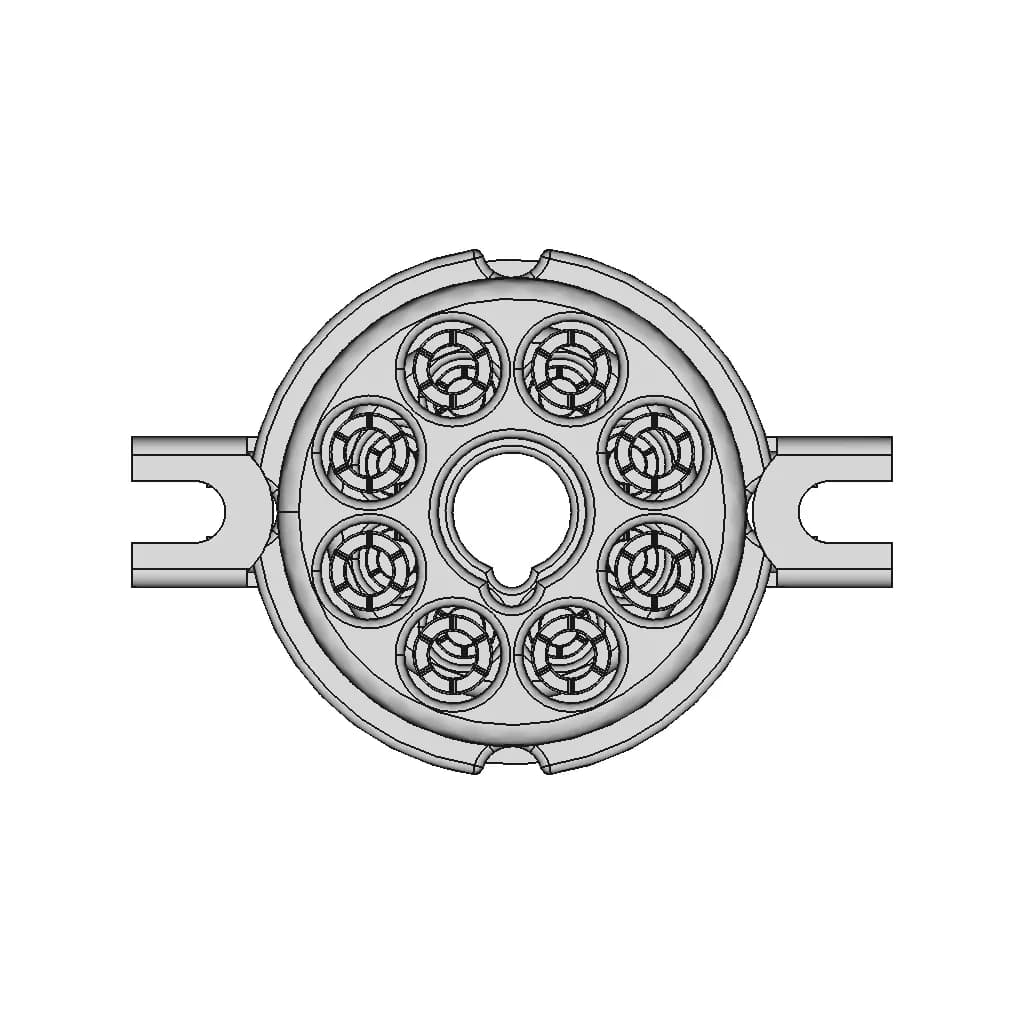 Eizz Ceramic Octal Socket Gzc8-T2-G - Downloadable CAD Representation_0_0_degree_snapshot