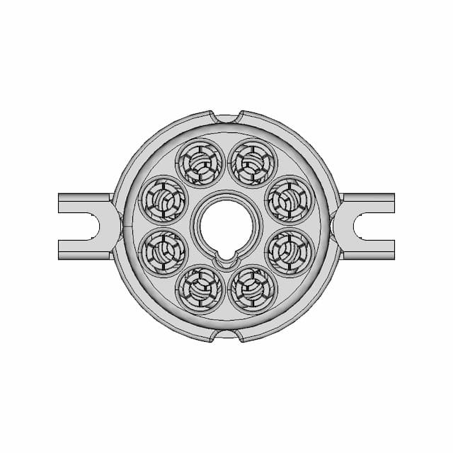 Eizz Ceramic Octal Socket Gzc8-T2-G - Downloadable CAD Representation