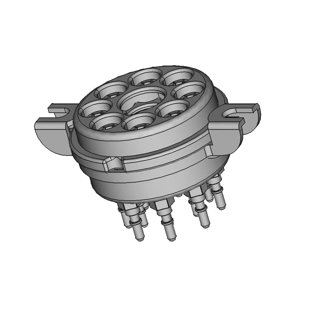 Eizz Ceramic Octal Socket Gzc8-T2-G - Downloadable CAD Representation_60_30_degree_snapshot
