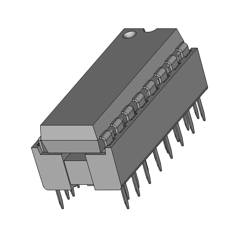Dip16N Socket With Ic - Downloadable CAD Representation_60_30_degree_snapshot