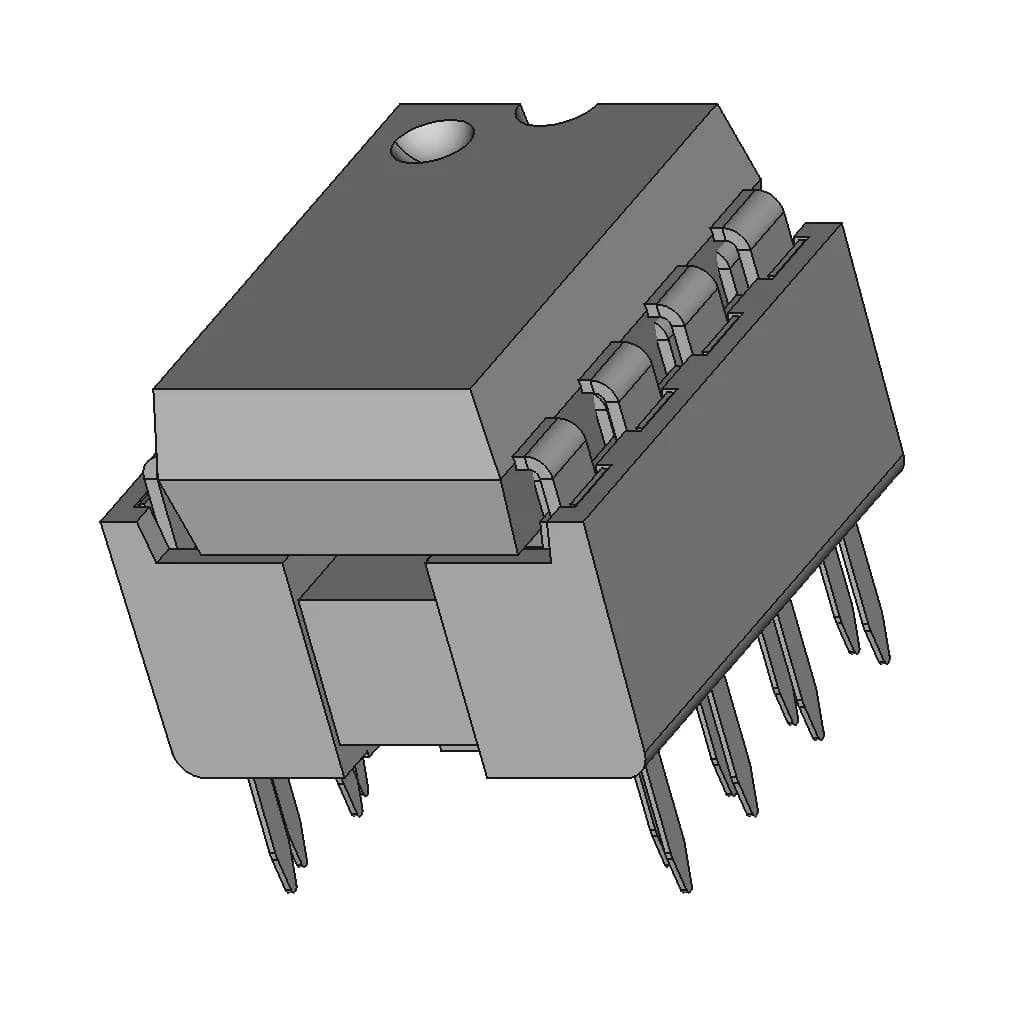 Dip8 Socket With Ic | High-Quality CAD Model_60_30_degree_snapshot