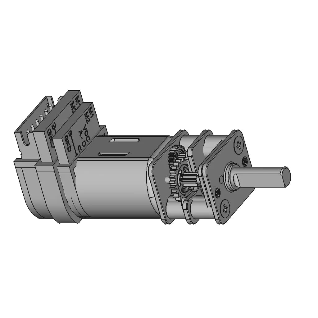 Micro Metal Gearmotor Hp 6V With 12 Cpr Encoder, Side Connector - Downloadable CAD Representation_60_30_degree_snapshot