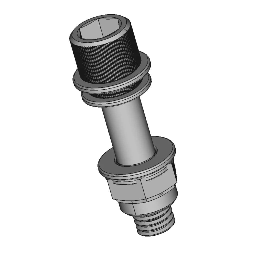 M12 Hex Bolt With Nylock Nut - Standard Mechanical Component_60_30_degree_snapshot