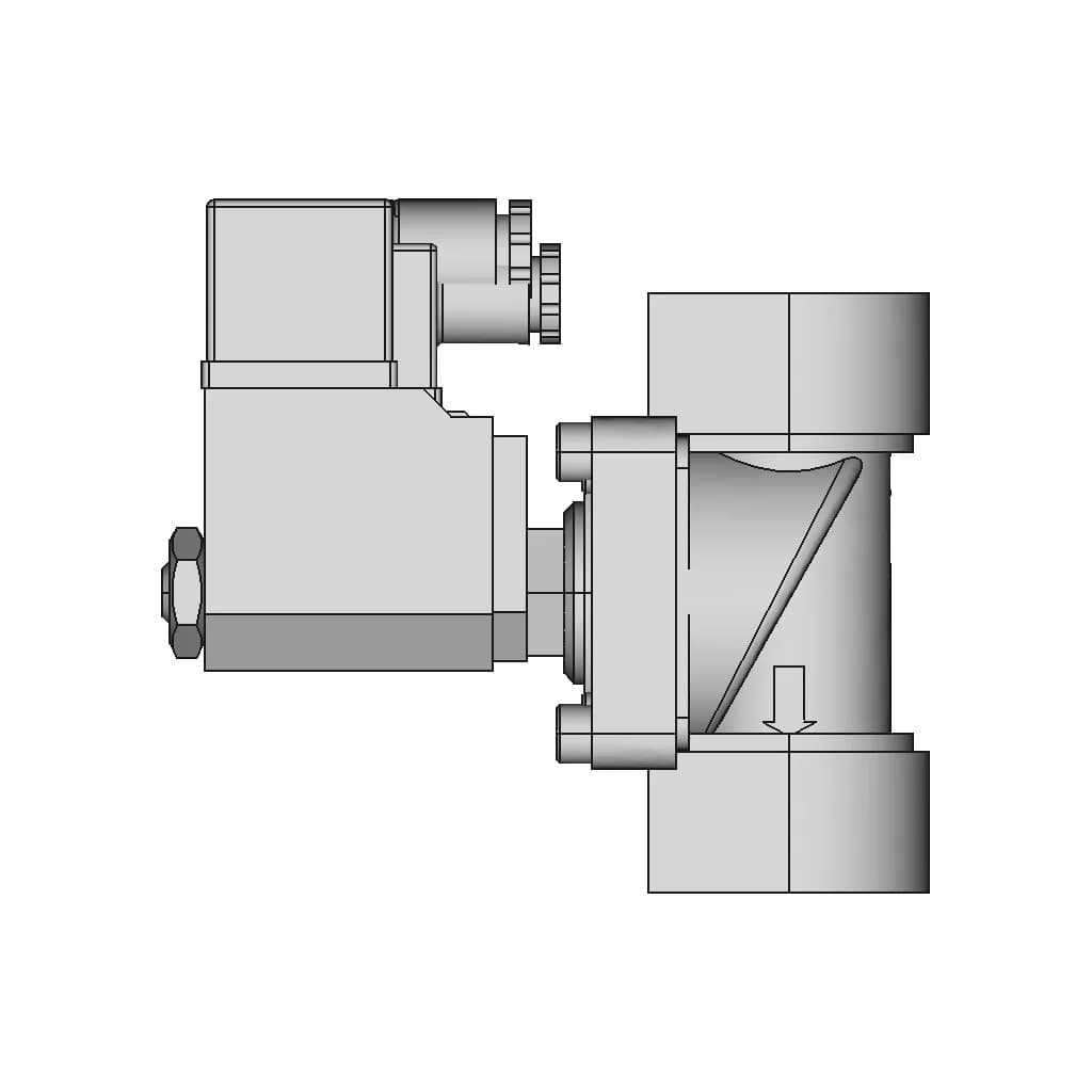 2Way Pilot Operated Nc Solenoid Valve 3/4'' Bspp(F) - Standard Mechanical Component_0_90_degree_snapshot