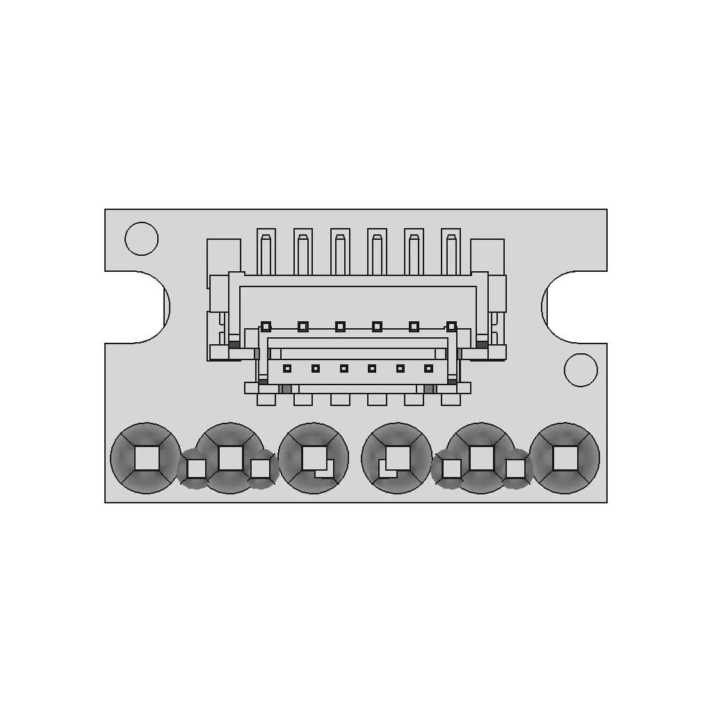 Breakout For Jst Sh-Style Connector, 6-Pin Male Top-Entry | 3D Engineering Design File_0_0_degree_snapshot