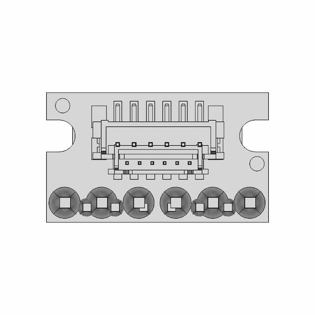 Breakout For Jst Sh-Style Connector, 6-Pin Male Top-Entry | 3D Engineering Design File
