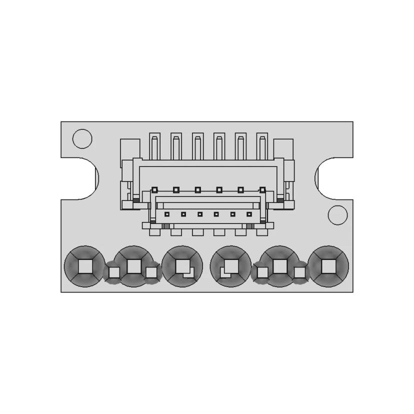 Breakout For Jst Sh-Style Connector, 6-Pin Male Top-Entry | 3D Engineering Design File