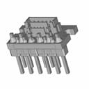 Breakout For Jst Sh-Style Connector, 6-Pin Male Top-Entry | 3D Engineering Design File_60_30_degree_snapshot