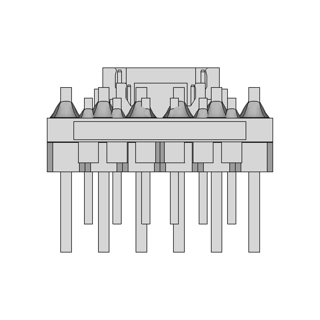 Breakout For Jst Sh-Style Connector, 6-Pin Male Top-Entry | 3D Engineering Design File_90_0_degree_snapshot