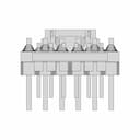 Breakout For Jst Sh-Style Connector, 6-Pin Male Top-Entry | 3D Engineering Design File_90_0_degree_snapshot