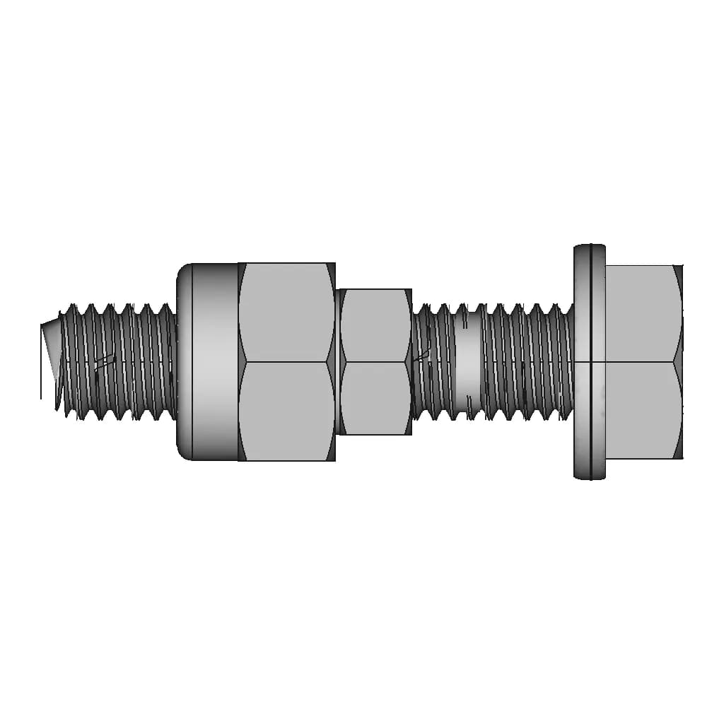 M8 Bolt With Washer And Nyloc Nut - Downloadable CAD Representation_0_270_degree_snapshot