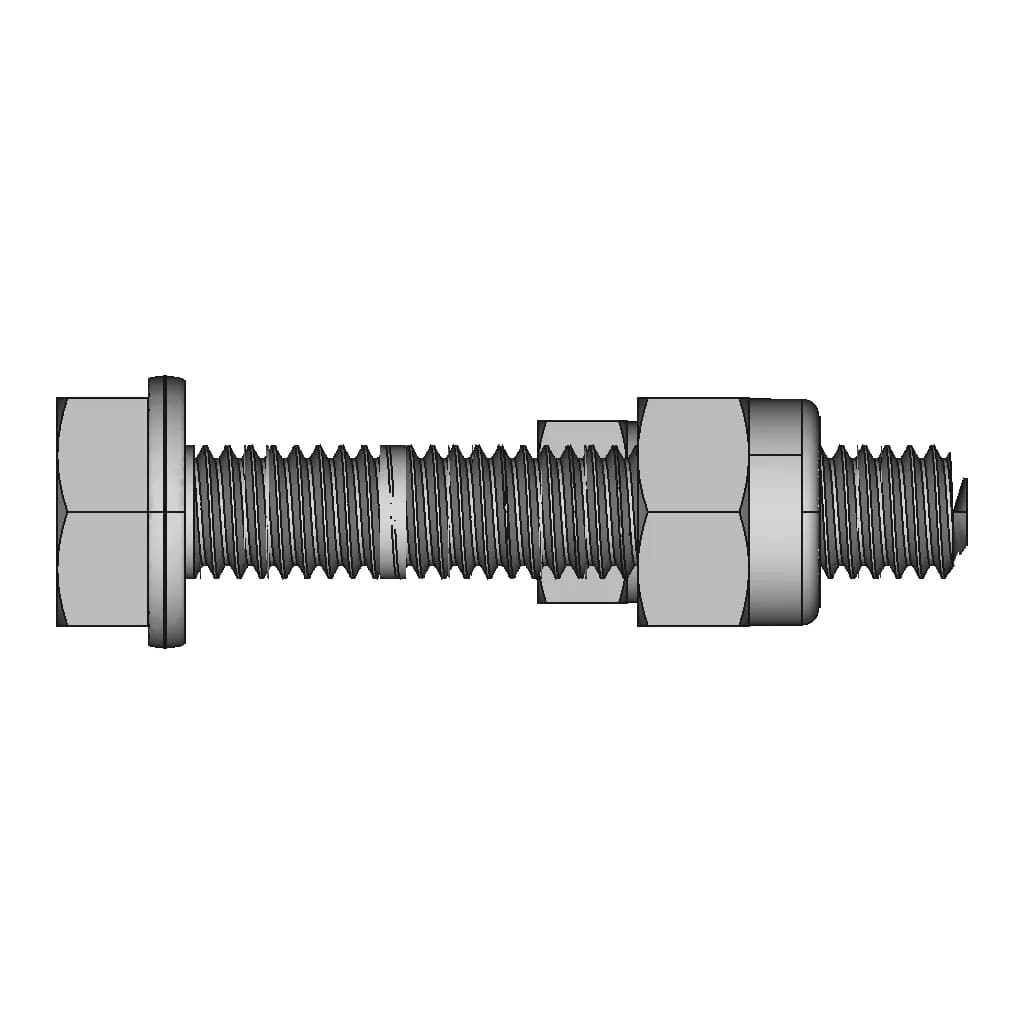 M6 Bolt With Nyloc Nut | 3D Engineering Design File_0_90_degree_snapshot