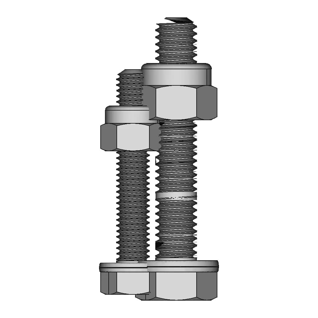 M6 Bolt With Nyloc Nut | 3D Engineering Design File_270_0_degree_snapshot