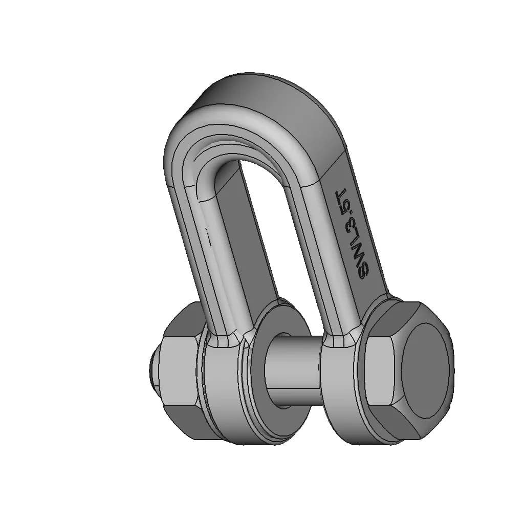 D Shackle Stainless | High-Quality CAD Model_60_30_degree_snapshot