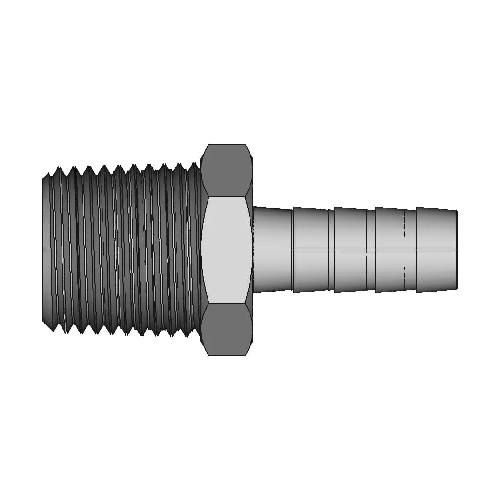 1/2" Mnpt Brass Hose Fitting 3/8" Barb | High-Quality CAD Model_0_270_degree_snapshot