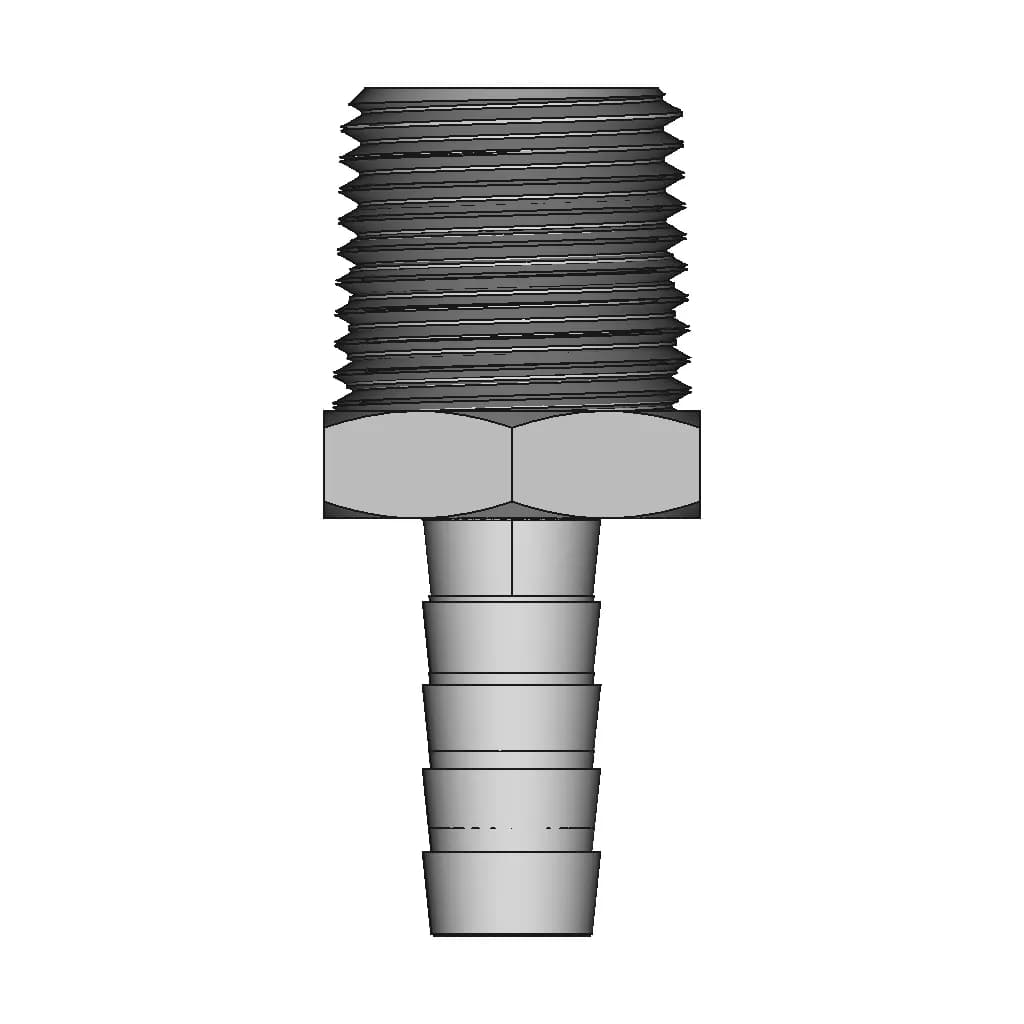 1/2" Mnpt Brass Hose Fitting 3/8" Barb | High-Quality CAD Model_270_0_degree_snapshot