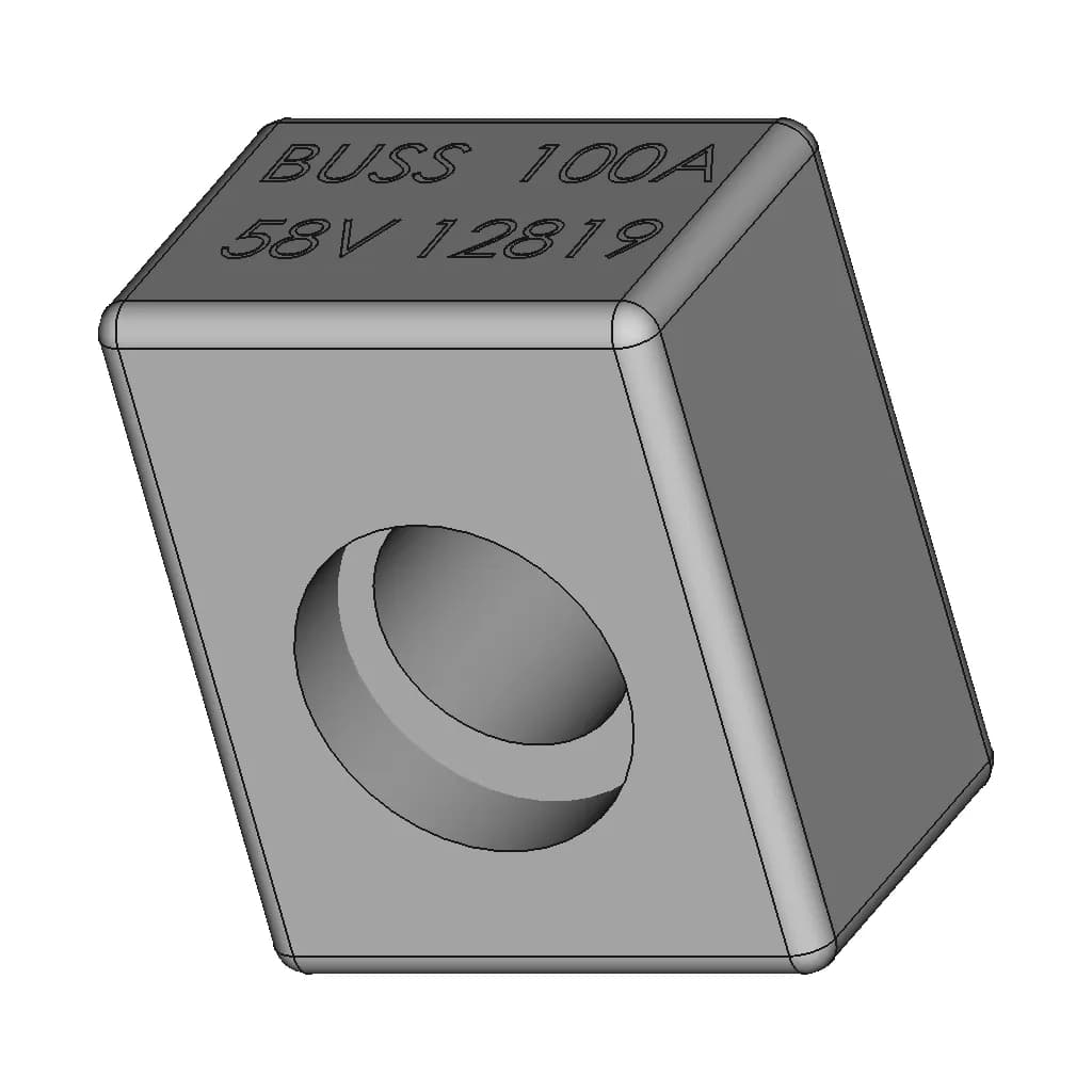 100A Mrbf Terminal Fuse | High-Quality CAD Model_60_30_degree_snapshot