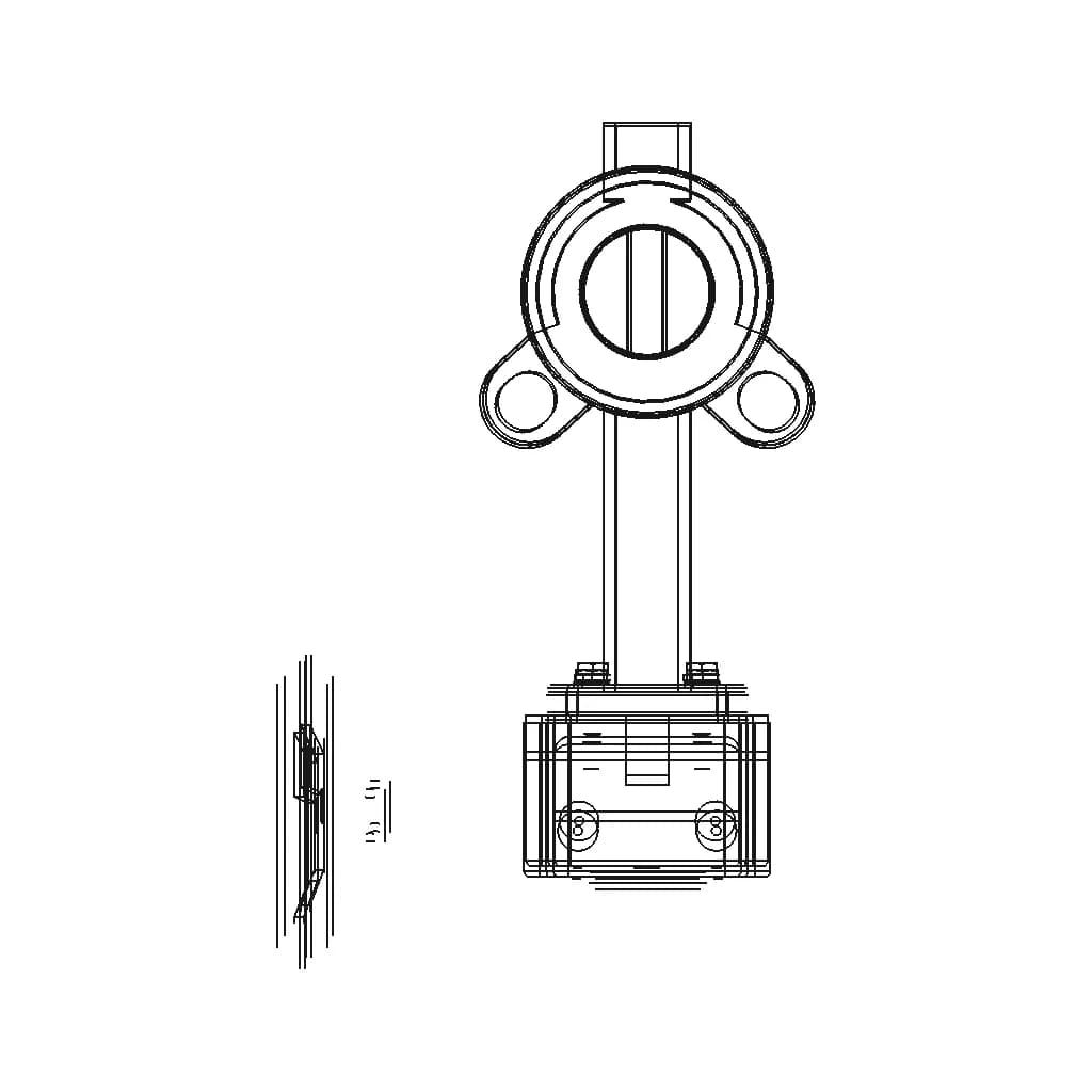 Interapp Butterfly Wafer Valve With Manual Handwheel Gearbox - Standard Mechanical Component_270_0_degree_snapshot