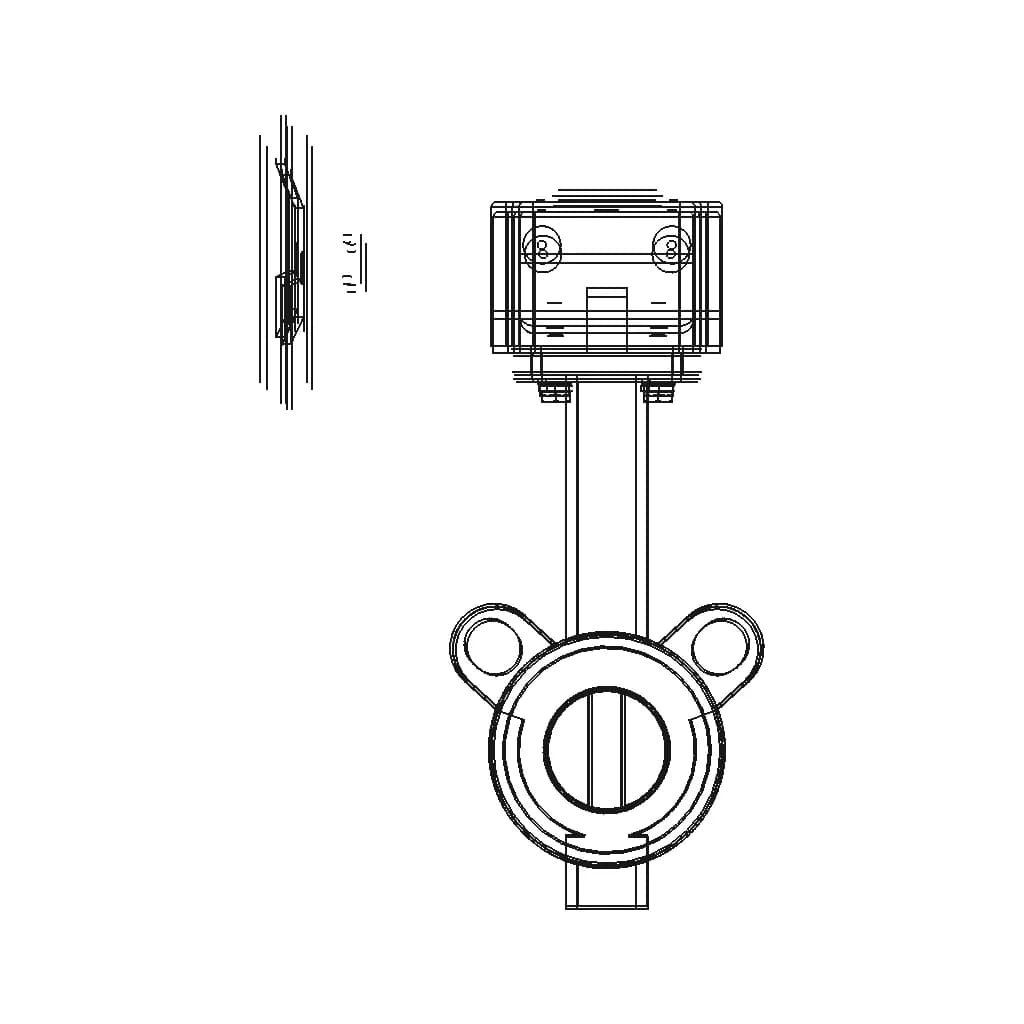 Interapp Butterfly Wafer Valve With Manual Handwheel Gearbox - Standard Mechanical Component_90_0_degree_snapshot