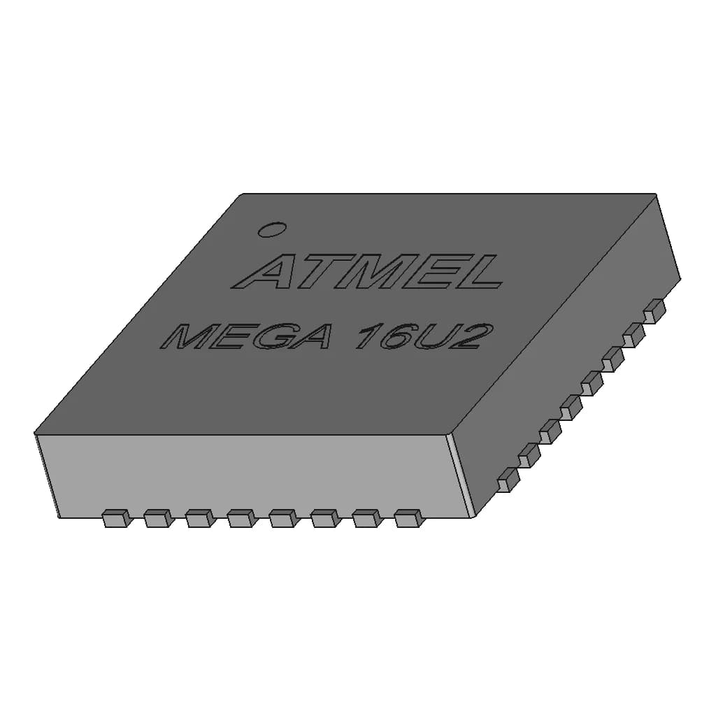 Atmel Mega 16U2 | High-Quality CAD Model_60_30_degree_snapshot