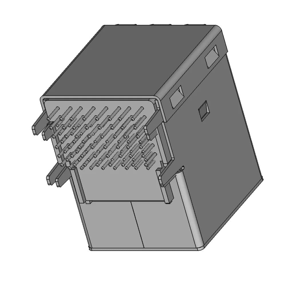 Stacked Usb-C Connector | High-Quality CAD Model_60_30_degree_snapshot