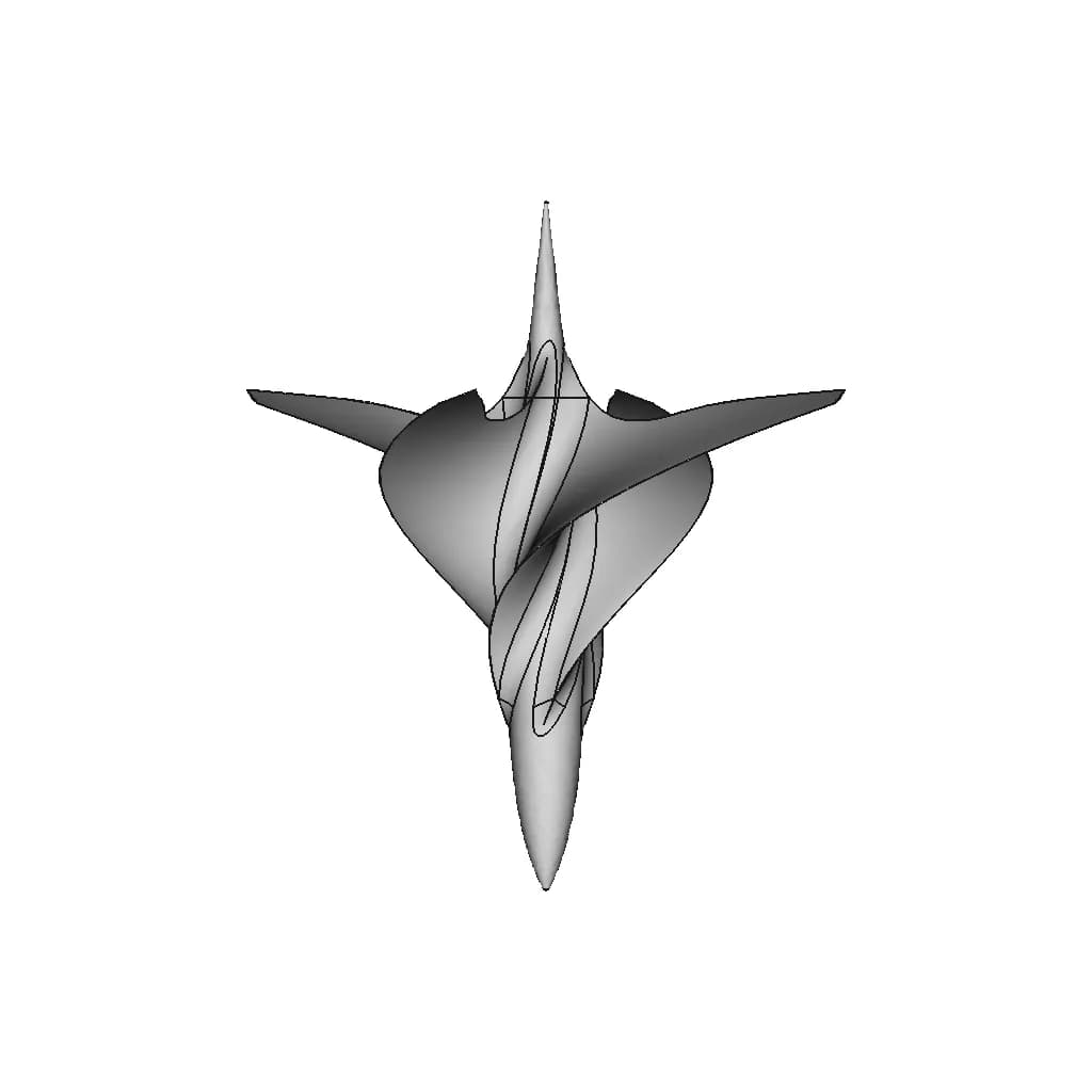 Streamlined Propeller With Ogive Hub - Concept Design - Downloadable CAD Representation_0_90_degree_snapshot