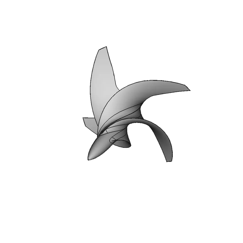 Streamlined Propeller With Ogive Hub - Concept Design - Downloadable CAD Representation_60_30_degree_snapshot