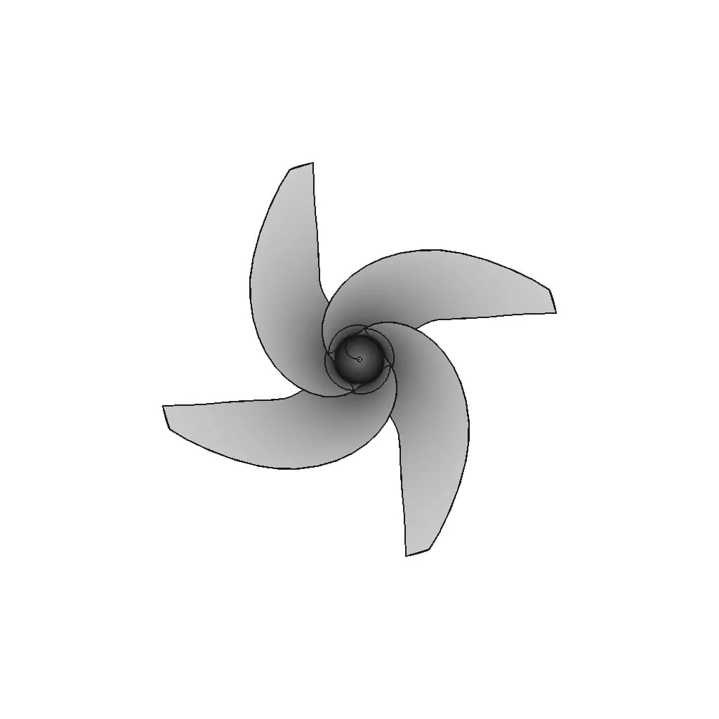Streamlined Propeller With Ogive Hub - Concept Design - Downloadable CAD Representation_90_0_degree_snapshot