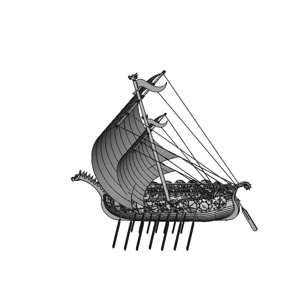Viking Ship 12.12.2020 | 3D Engineering Design File_60_30_degree_snapshot