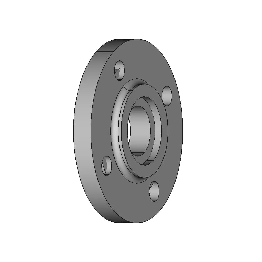 Plate Flange Stainless Steel Pn16 Dn50 112B | 3D Engineering Design File_60_30_degree_snapshot