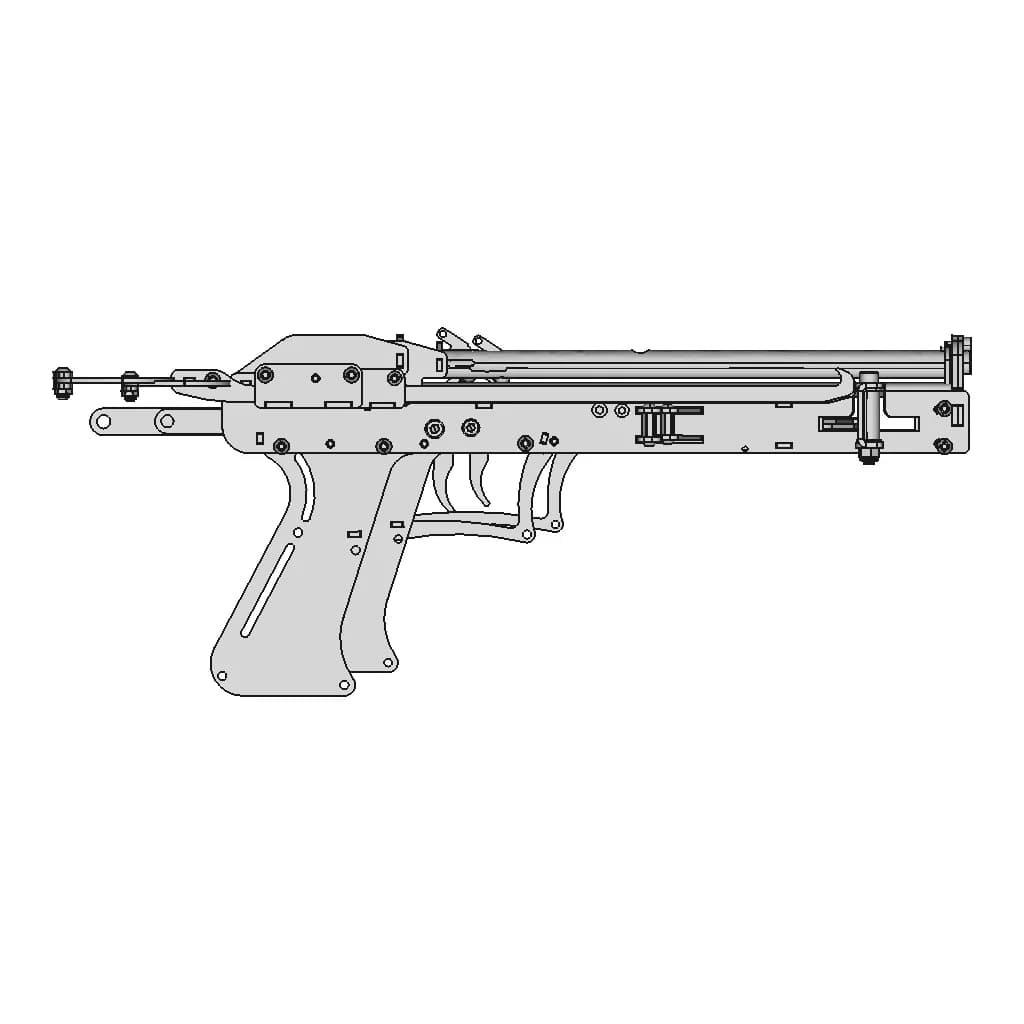 Collapsible Hand Crossbow - Standard Mechanical Component_0_90_degree_snapshot
