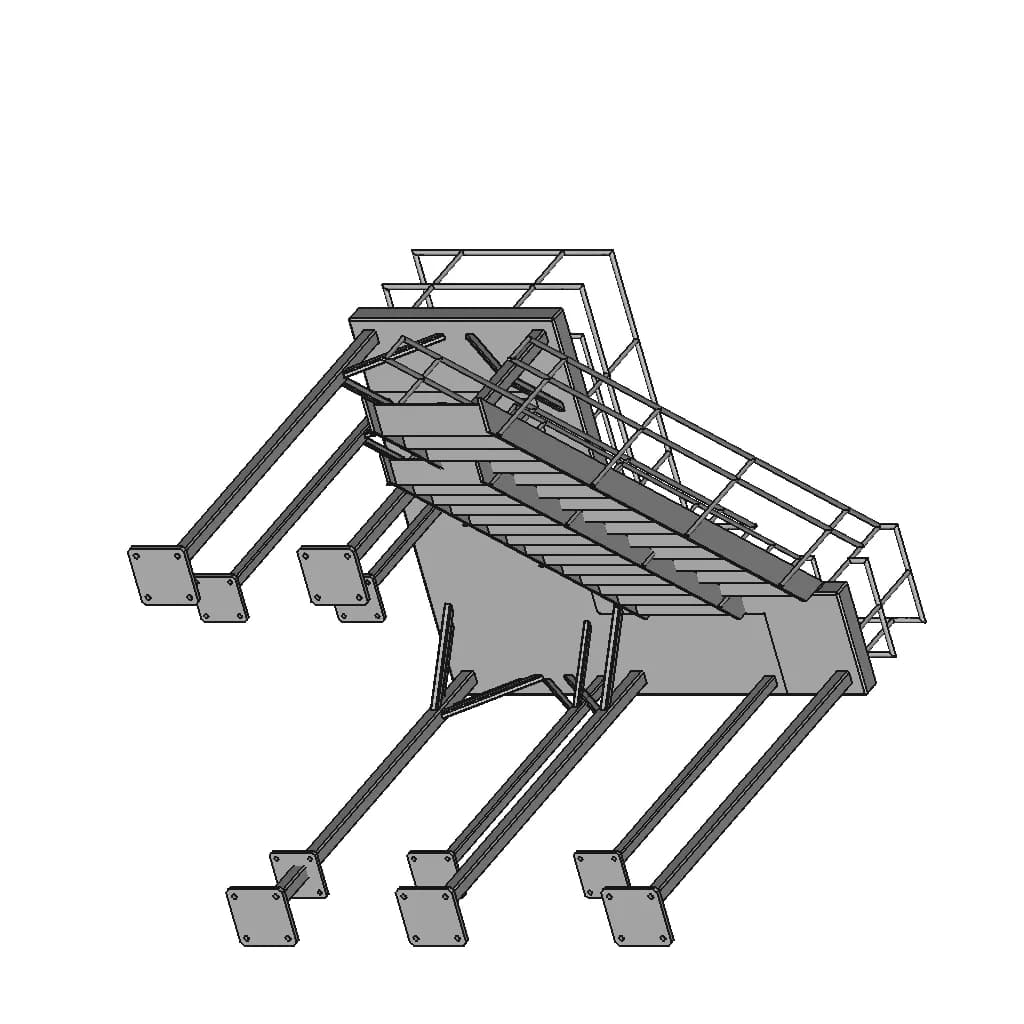 Steel Fabticated Platform | High-Quality CAD Model_60_30_degree_snapshot