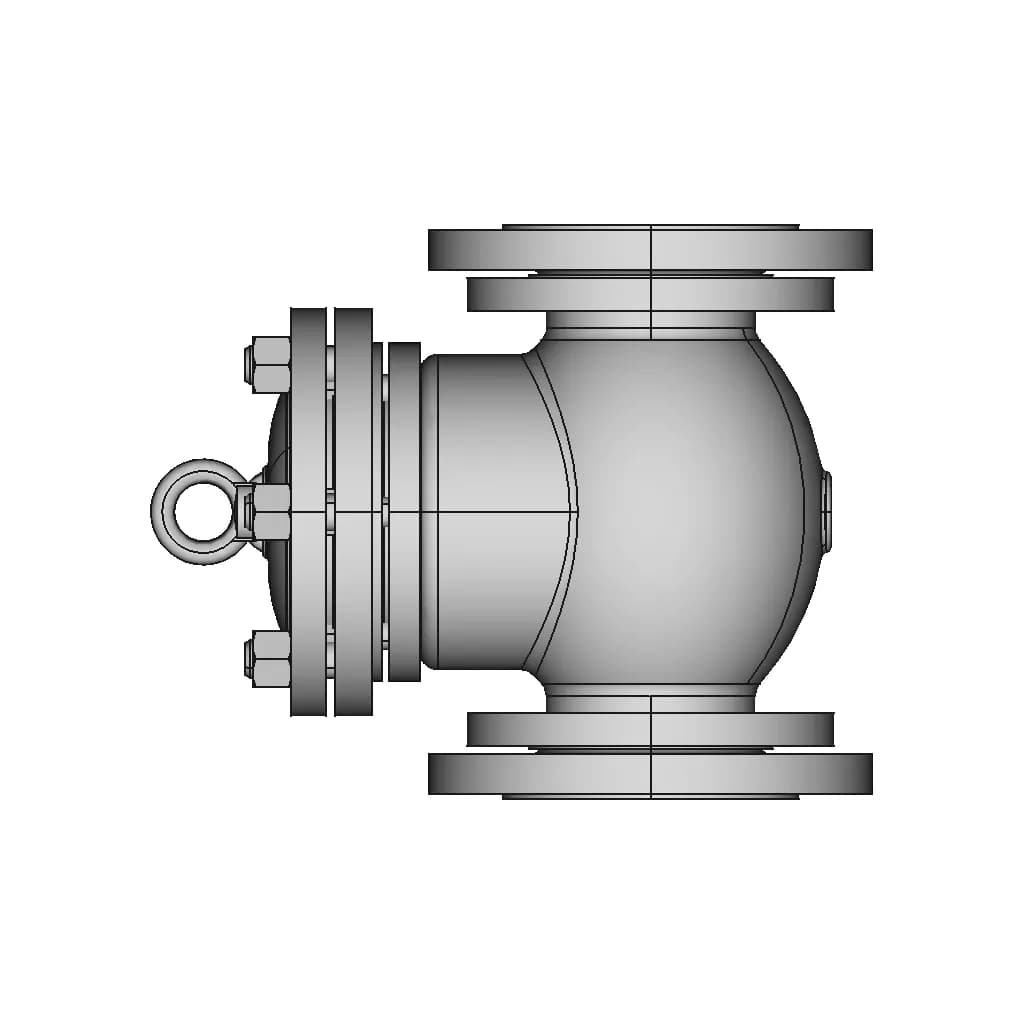Swing Check Valve | 3D Engineering Design File_0_90_degree_snapshot