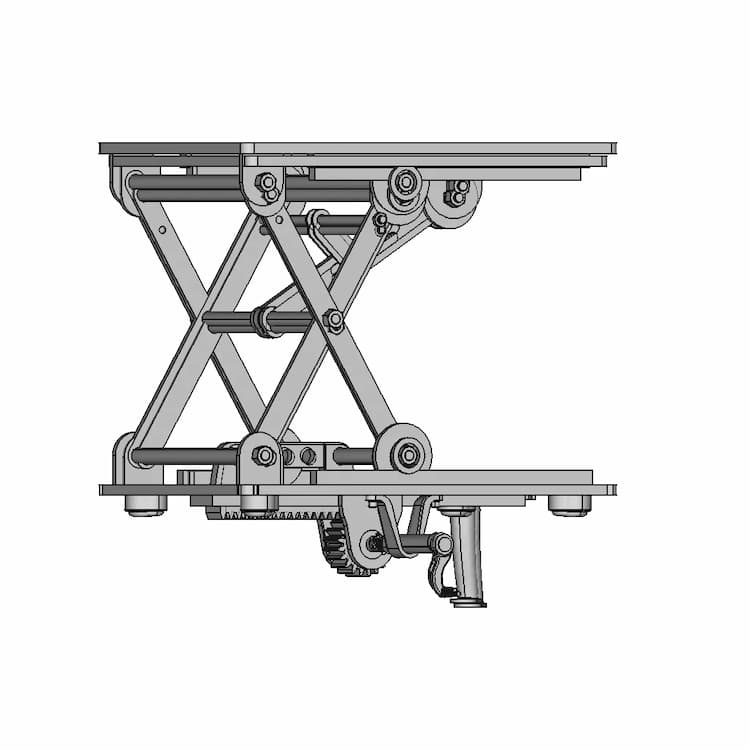 Railway Roller Type Lifting Table - Downloadable CAD Representation