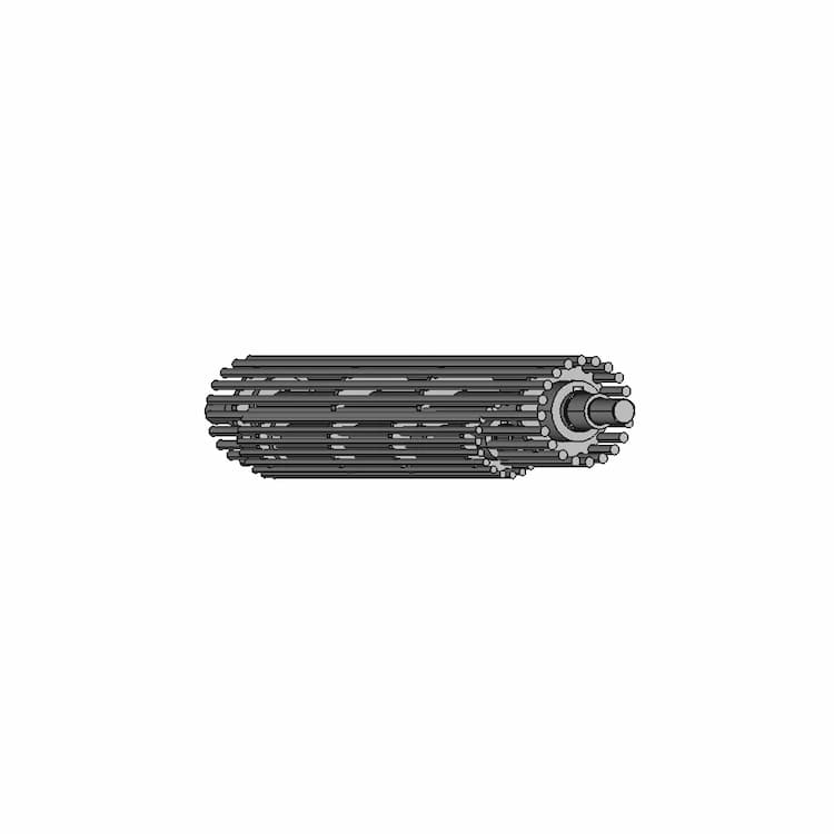 Conveyor Roller With Metal Rods - Downloadable CAD Representation
