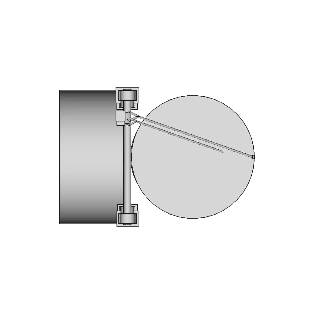 Sistema De Tampa De Encanamento Com Apoio Em 2 Mancais Fixos E Um Cabo - Standard Mechanical Component_270_0_degree_snapshot